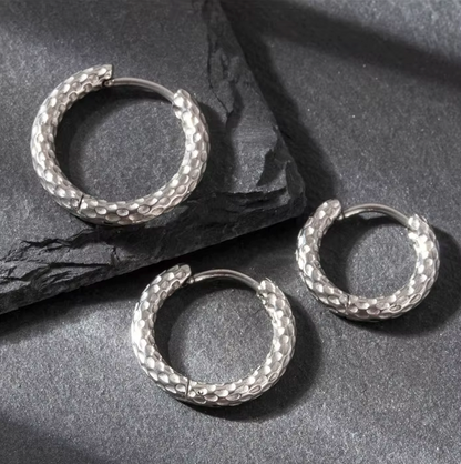 Forged hoop earrings